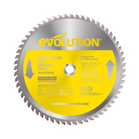 EVOLUTION 14" Stainless Steel Cutting Blade, 1" Arbor 14BLADESSN